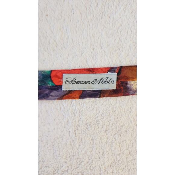 VTG 80s Spencer & Noble 100% Silk Tie Abstract Print Necktie Made In USA - Picture 8 of 10